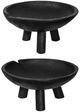 A & B Home 2-Piece Black Teak Wood Footed Bowl Set-1