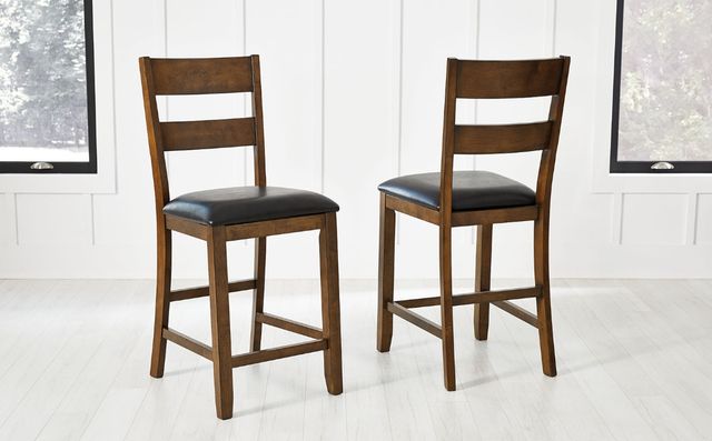 A-America® Mariposa Rustic Whiskey Ladder Back Bar Stool-1