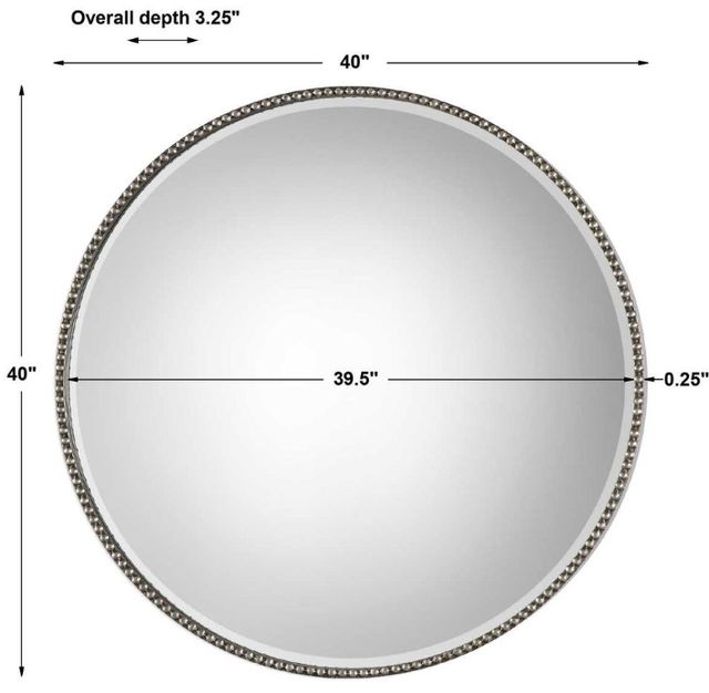 Uttermost® Stefania Antiqued Silver Leaf Round Mirror-2