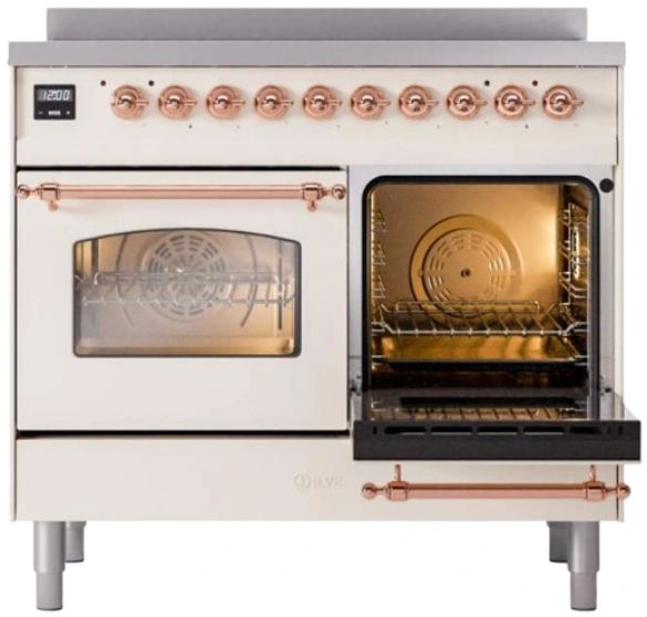 Ilve® Nostalgie II Series 40" Antique White Pro Style Induction Range-2