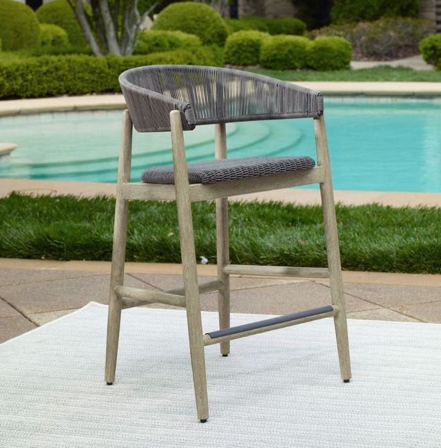 Uttermost® Dermott Cerused Wheat Wooden Outdoor Counter Stool-1