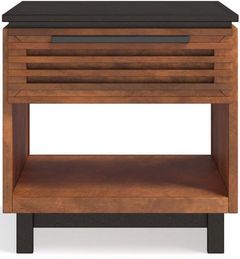 Legends Home Graceland Bourbon End Table with Matter Black Top 