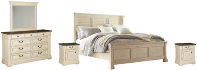 Signature Design by Ashley® Bolanburg 5-Piece Antique White King Panel Bed Set-0