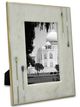 A & B Home Brass/White 9" Marble Photo Frame-0