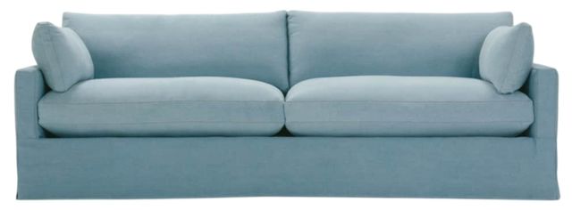 Rowe® Customizable Sylvie 100” Extended 44” Depth Two Cushion Everyday Denim Slip Sofa-1