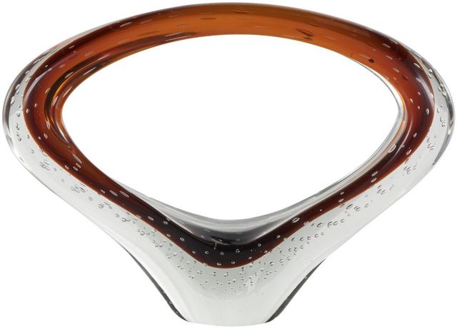 Deco Marche Copper Abstract Ombre Cutout Oval Decorative Sculpture with Bubble Texturing and Clear Accents-0