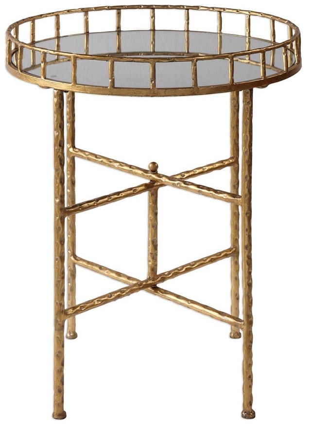 Uttermost® Tilly Glass Top Accent Table with Gold Frame-3