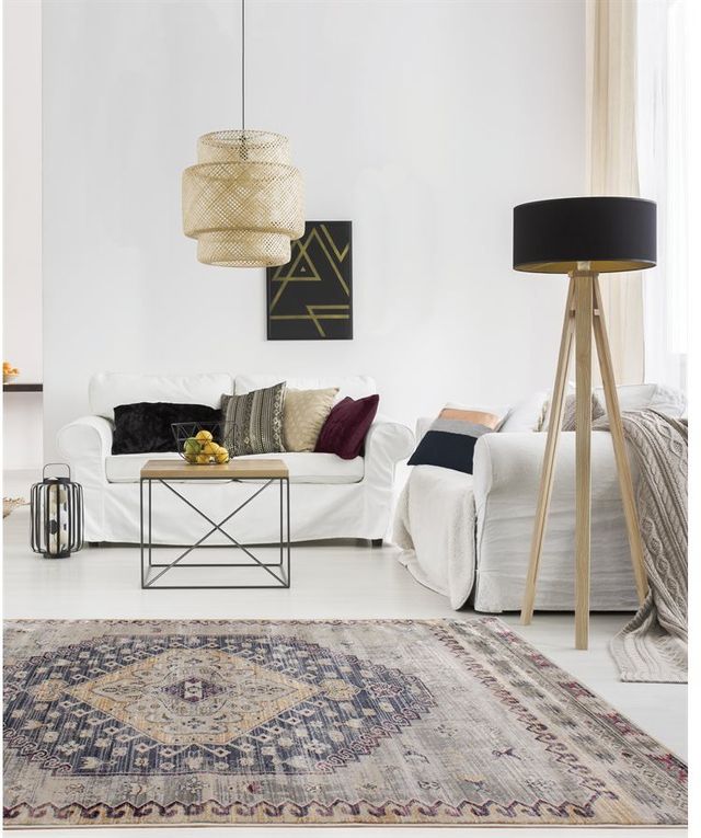 Kalora Interiors Sidra Grey Blue Beige 2'0" x 3'7" Rug-1