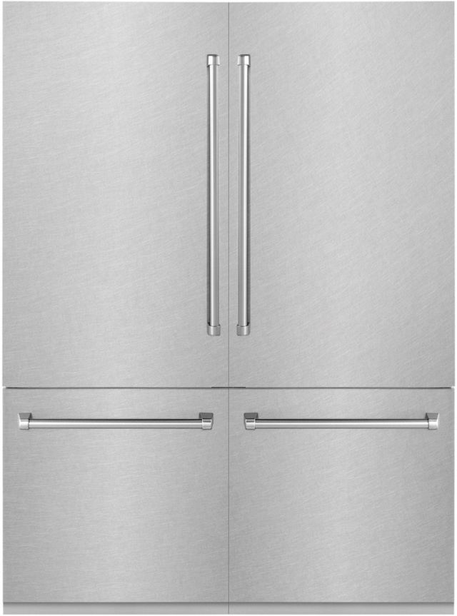 ZLINE 60" 32.2 Cu. Ft. Satin Stainless Steel Built In French Door Refrigerator-0