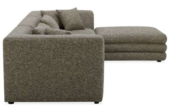 Moe's Home Collection Lowtide Nook 4-Piece Stone Tweed Modular Sectional and Ottoman-1