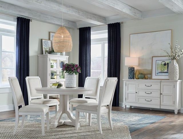 Magnussen Home® Willowbrook Egg Shell White Round Dining Table-1