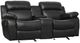 Homelegance® Marille Black Manual Double Glider Reclining Loveseat with Center Console-0