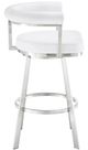 Armen Living Magnolia Brushed Stainless Steel/White 26'' Counter Stool-1