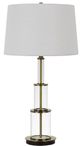 Cal® Lighting & Accessories Brest Antique Brass/White Table Lamp-0
