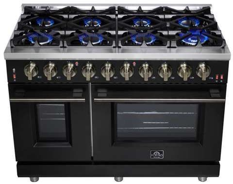 FORNO® Massimo Series Alta Qualita 48" Black Pro Style Gas Range-4