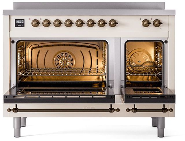 Ilve® Nostalgie II Series 48" Antique White Pro Style Induction Range-1