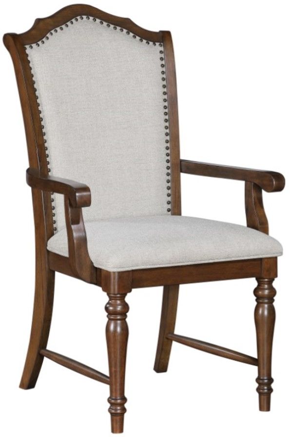 Homelegance® Rexford Cherry/Gray Arm Chair-0