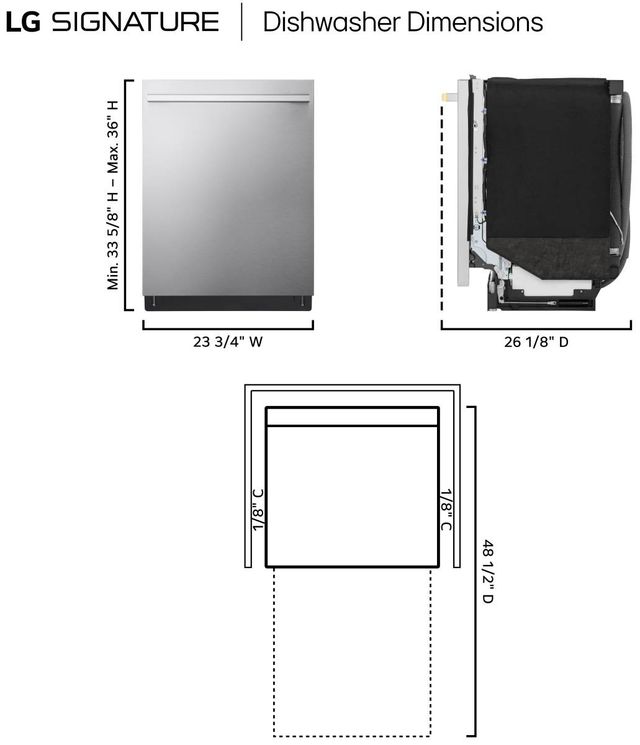 LG SIGNATURE Iconic Collection 24" Printproof™ Stainless Steel FlushFit™ Dishwasher with QuadWash® Pro-3