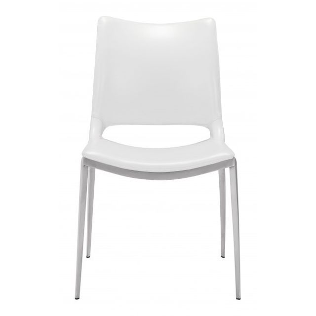 Zuo® Modern Ace White/Silver Dining Chair-1