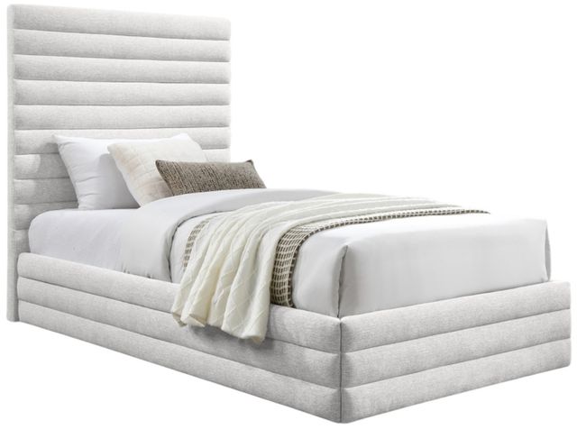 Meridian Furniture Maxwell Cream Twin Upholstered Panel Bed-0