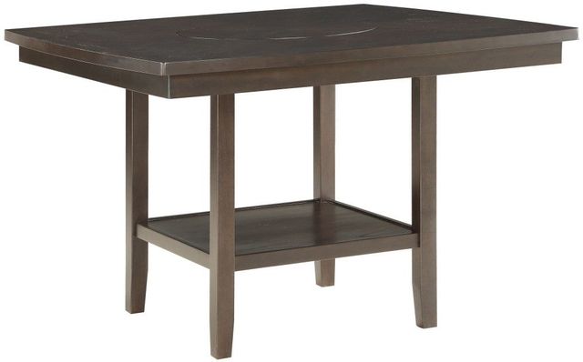 Homelegance® Balin Dark Brown 54" Counter Height Table with Lazy Susan-0