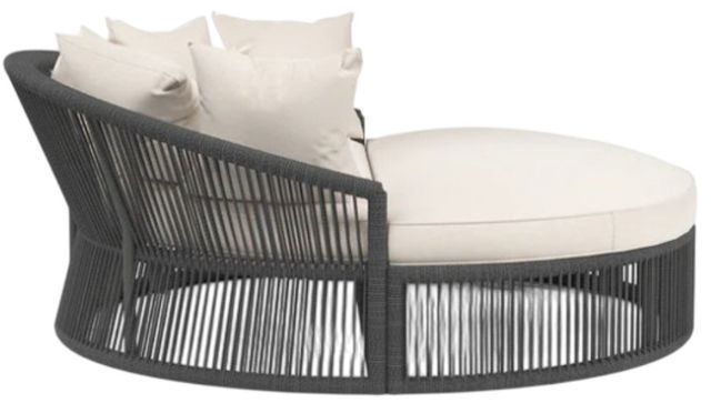 Sunset West Milano Charcoal Gray Aluminum/Olefin Rope Outdoor Daybed with Echo Ash Cushion-1