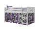 Donco Kids Circles White Twin Loft with Zebra Tent Kit-0