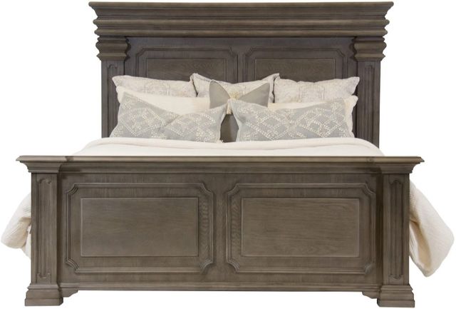 Elements International Kings Court Gray Queen Panel Bed-1
