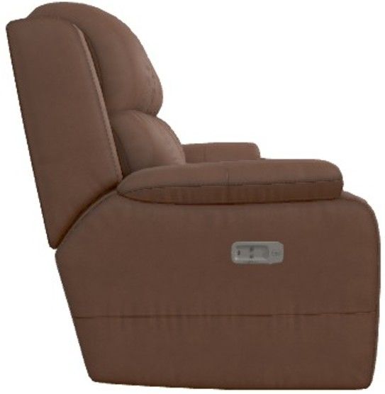 La-Z-Boy® Dorian Mocha Leather Power Reclining Sofa with Headrest-3