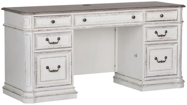 Liberty Furniture Magnolia Manor Antique White/Weathered Bark Credenza-0