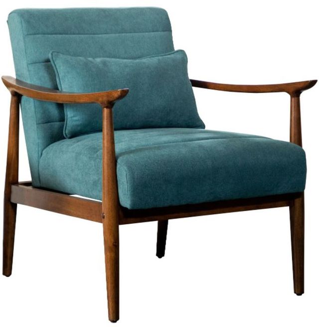 Coaster® Teal and Walnut Wooden Arm Accent Chair-0