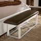 Vaughan-Bassett Lodge & Loft Sedona Brown/Soft White Oak Upholstered Bench-1