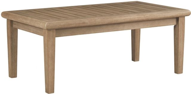 Clearance Signature Design by Ashley® Gerianne Grayish Brown Wooden Outdoor Cocktail Table-2