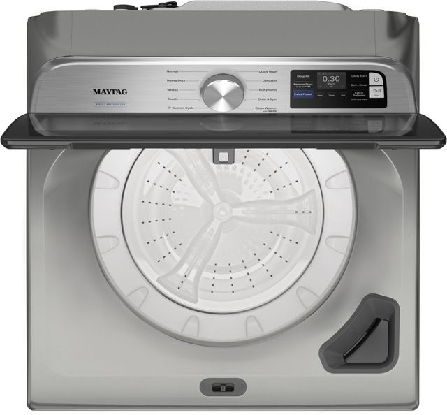 Maytag® Classic Silver Top Load Washer & Gas Dryer Laundry Pair-3