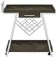 Coaster® Kinney Chrome/Gray 2-Tier Bar Cart with Storage Drawer-2