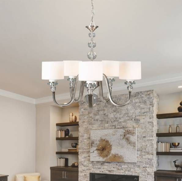 YHD Mitchell Peak Satin Steel 5-Light Chandelier-1