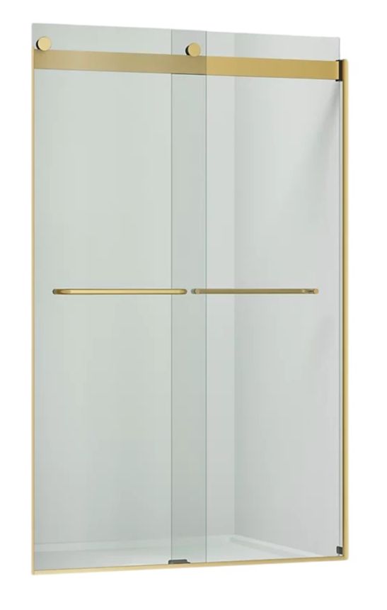KOHLER Levity® Vibrant Brushed Moderne Brass 74" x 45" - 48" Sliding Shower Door-0