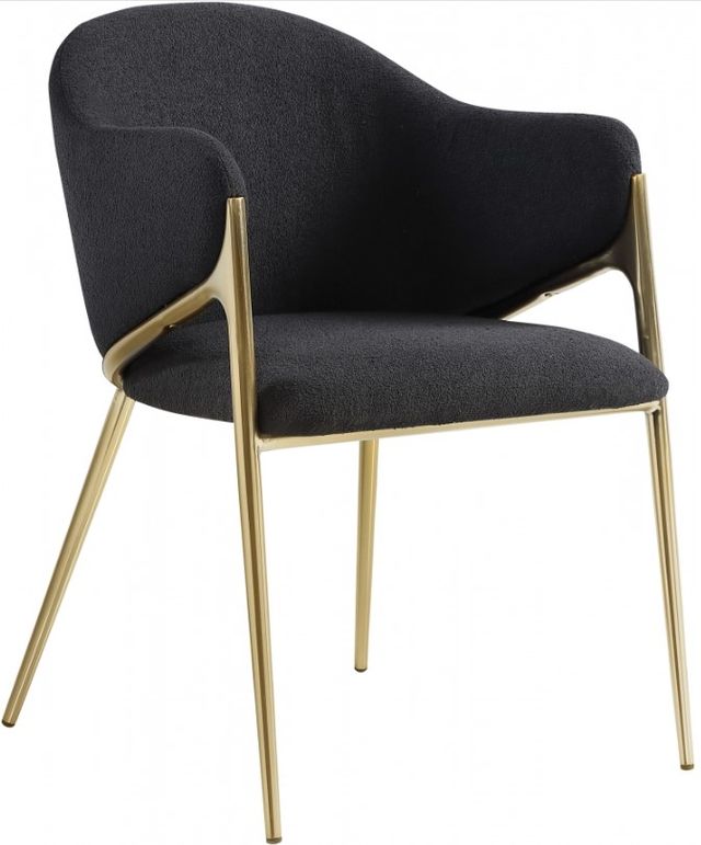 Meridian Furniture Nial Black/Brushed Brass Dining Chair-0