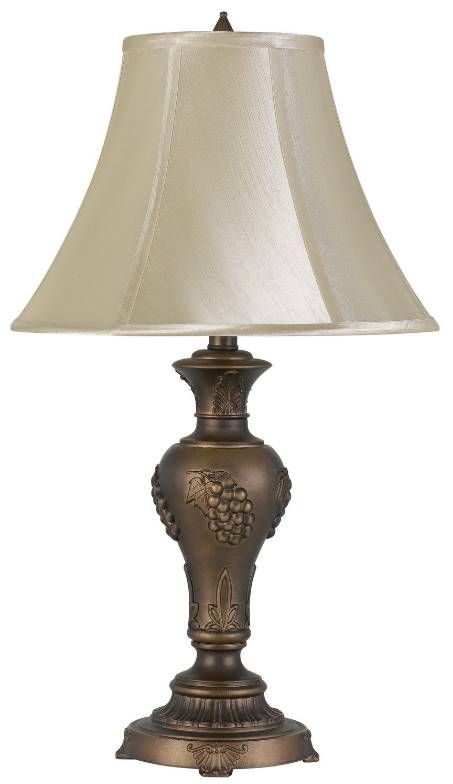 Cal® Lighting & Accessories Cavan Antique Brass/Off-White Table Lamp-1
