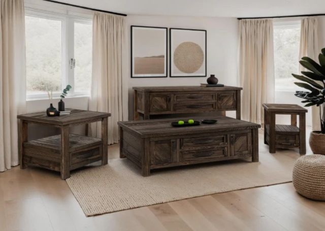 International Furniture Direct Dutton Brown Chairside Table-1