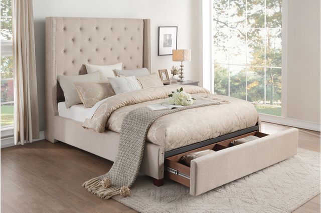 Homelegance® Fairborn Beige Full Storage Platform Bed-1
