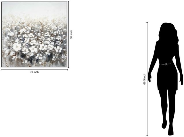 Classy Living Whispering Ivory Meadow Wall Art-2