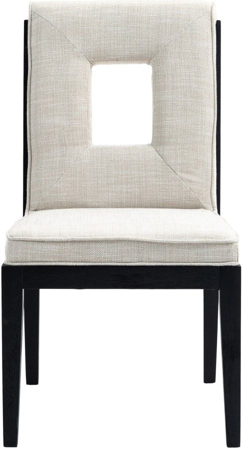 Meridian Furniture Gwendolyn Cream/Black Upholstered Dining Side Chair-1