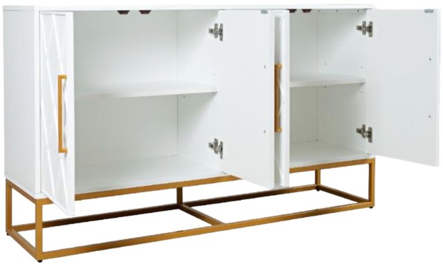 Jofran Inc. Argyle Glen Gold/White 50" Accent Cabinet-3