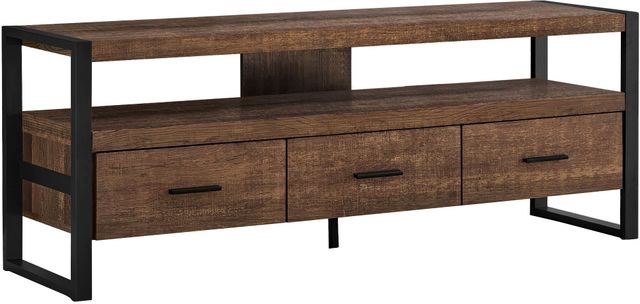 Monarch Specialties Inc. Brown Reclaimed Wood 60" TV Stand-0