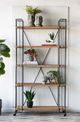 A & B Home Quimby Black/Natural 5-Tier Bookshelf-3