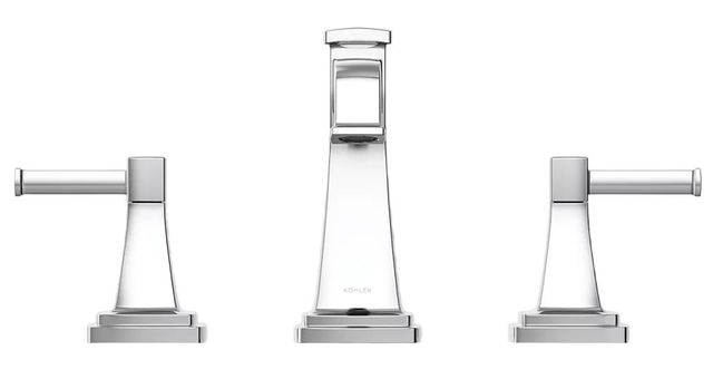 KOHLER® Riff® Polished Nickel 0.5 GPM Widespread Bathroom Sink Faucet-1