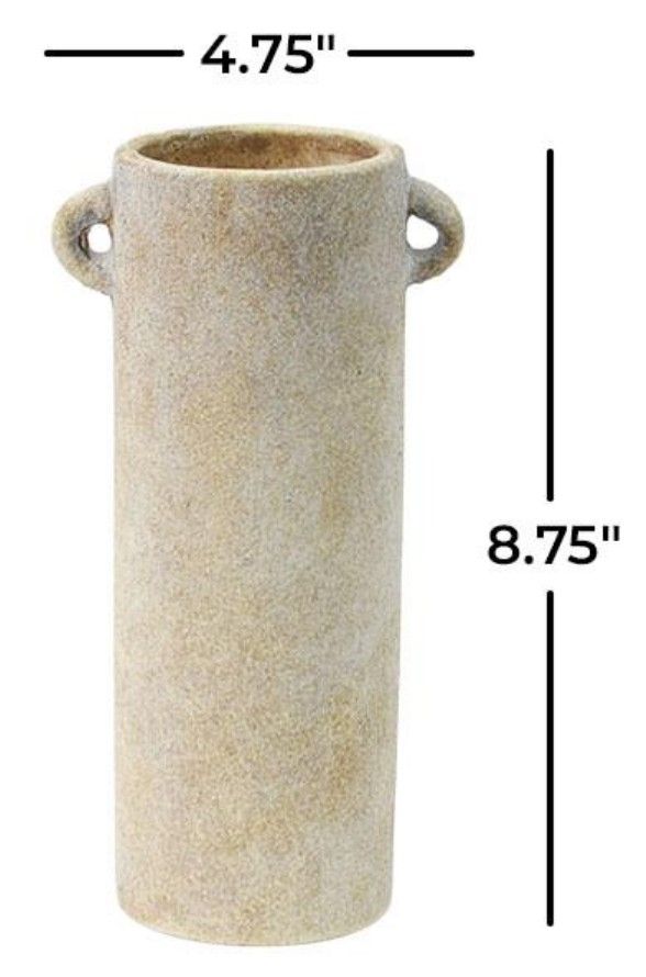 Deco Marche Cream Antique Vase with Handles-1
