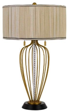 Cal® Lighting & Accessories Laval Antique Brass/Black Table Lamp-0