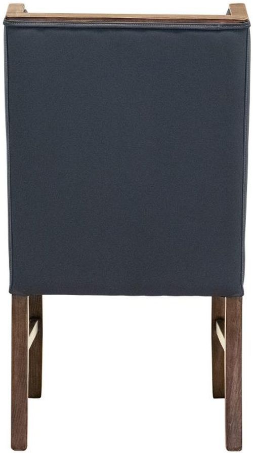 International Furniture Direct Forge Blue/Chocolate Brown Leather Dining Side Chair-3